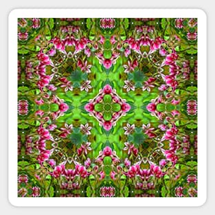 Burgundy and Green Stargazer Lily Abstract Pattern Sticker